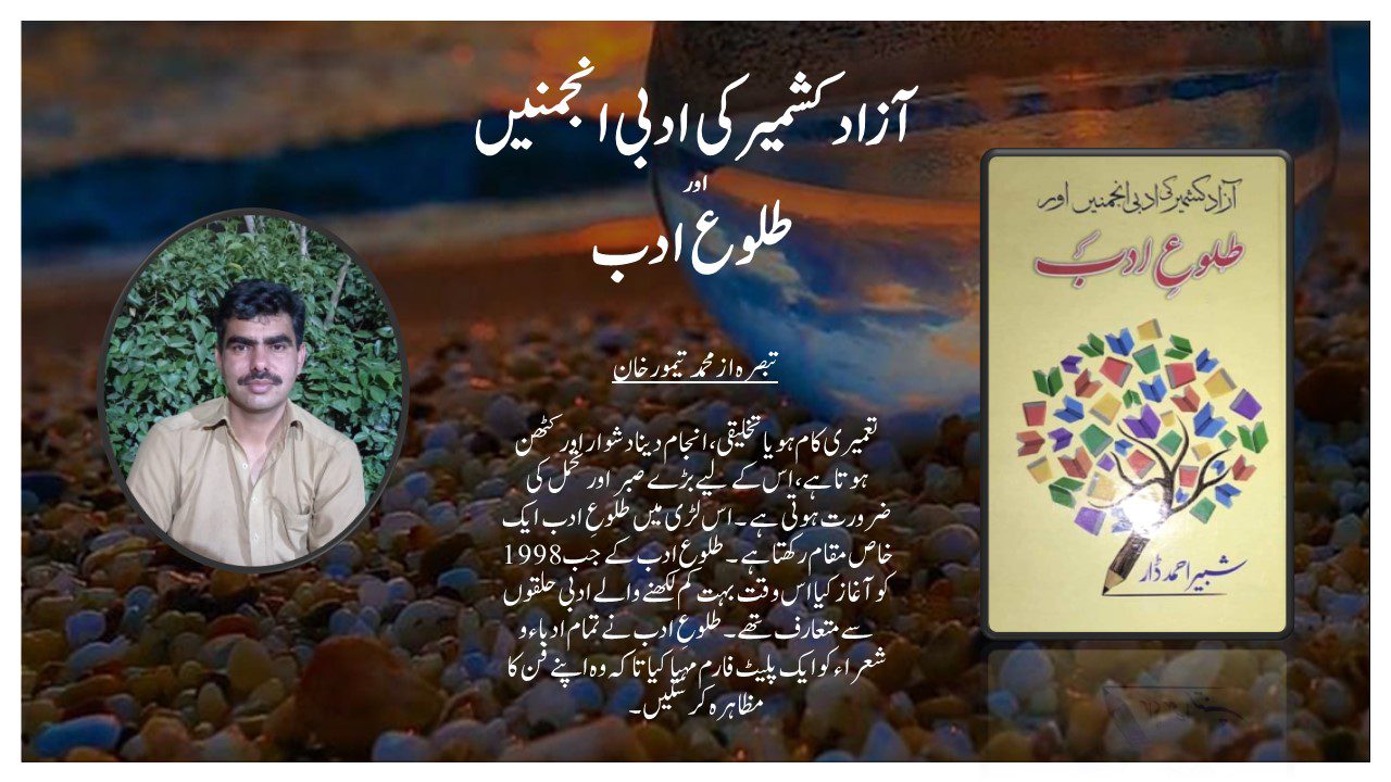 شبیر احمد ڈار کی کتاب "آزاد کشمیر کی ادبی انجمنیں اور طلوع ادب" پر تبصرہ - از محمد تیمور